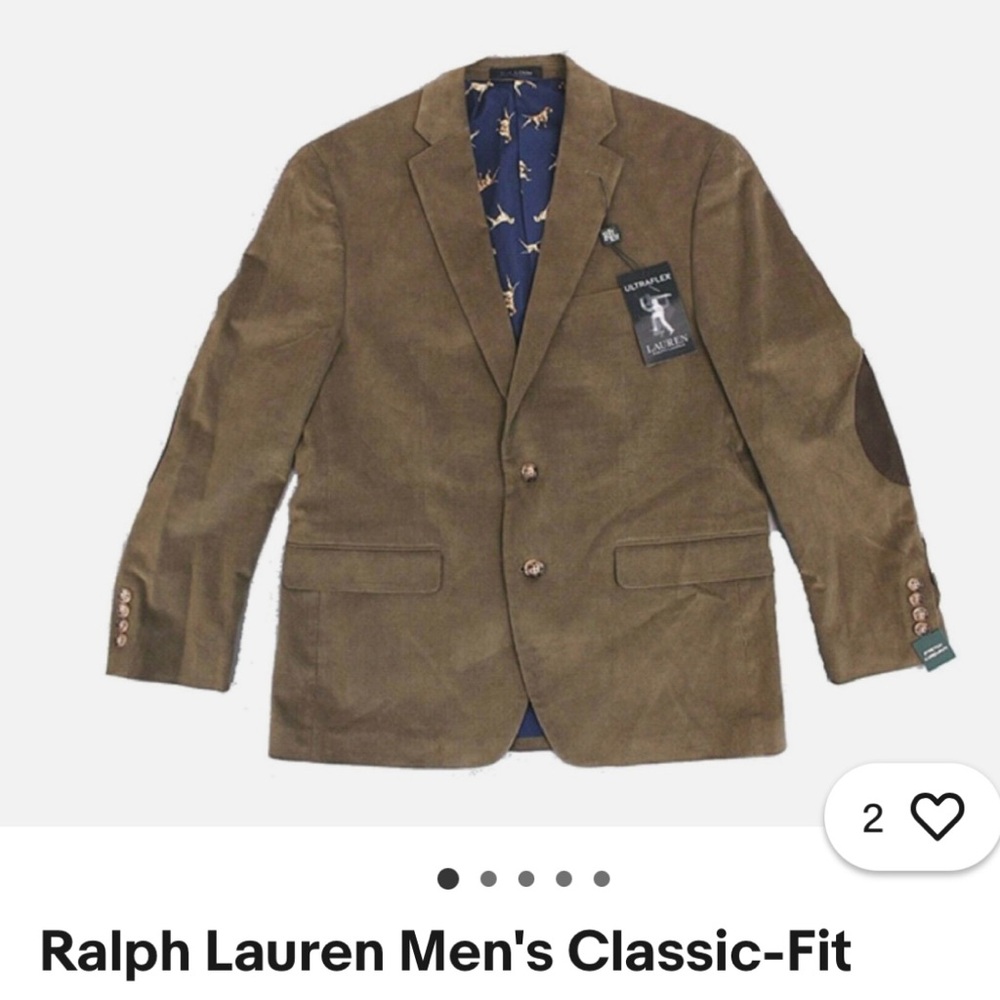 Ralph Lauren Men's Ultra Flex Corduroy Sport Coat 40S